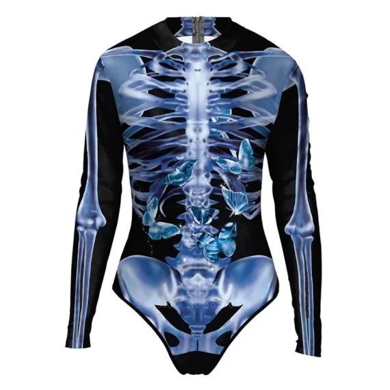 Skeleton Scary Plus Size Costume Jumpsuit 6 | PricZone