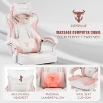 Zeanus Pink Gaming Chair for Girls with Footrest 5 | PricZone