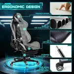 Ergonomic Gaming Chair with Footrest and Adjustable Back 5 | PricZone