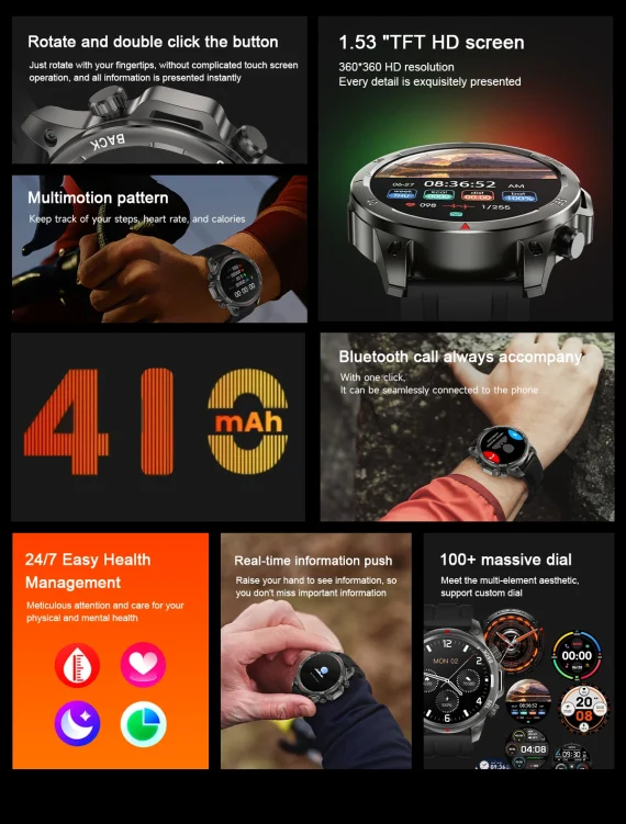 High End Mens Bluetooth Smartwatch with GPS Flashlight 3 | PricZone