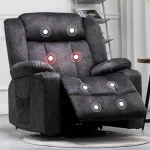 Heated Massage Recliner with 360 Swivel and Cup Holders 1 | PricZone