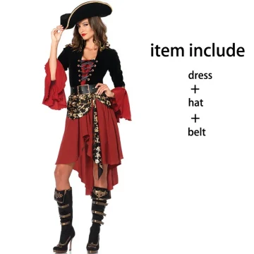 Plus Size Women Pirate M-3XL Cosplay Dress 2