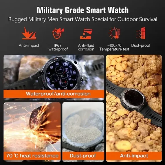 Rugged Military Smart Watch for Men Waterproof 5 | PricZone