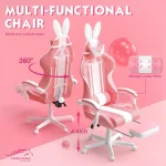 Cute Bunny Ears Gaming Chair with Footrest 5 | PricZone