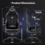 Big and Tall Gaming Chair with Footrest 350lbs Capacity 2 | PricZone