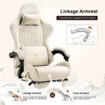 GTPLAYER Ivory Leather Gaming Chair for Computer Setup 5 | PricZone