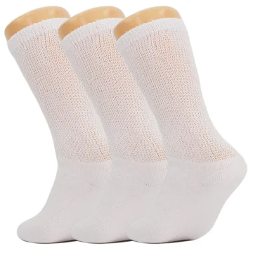 Diabetic Loose Fit Crew Socks Non Binding 3 Pairs 1 | PricZone