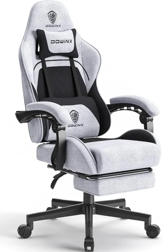 Ergonomic Dowinx Fabric Gaming Chair with Footrest 1 | PricZone