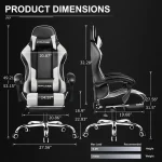 GTPLAYER Gaming Chair with Footrest and Lumbar Support 2 | PricZone