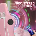 Pink Gaming Chair with Bluetooth RGB and Footrest 5 | PricZone