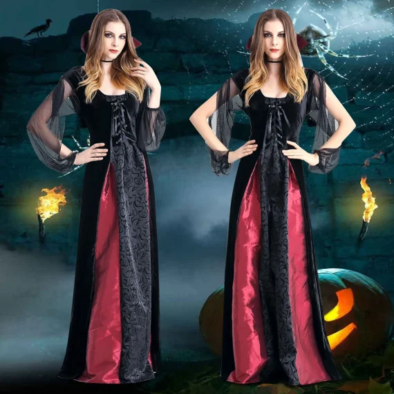 Plus Size Gothic Victorian Witch Cosplay Dress for Women 2 | PricZone