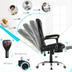 Ergonomic Reclining Massage Office Chair with Footrest 6 | PricZone