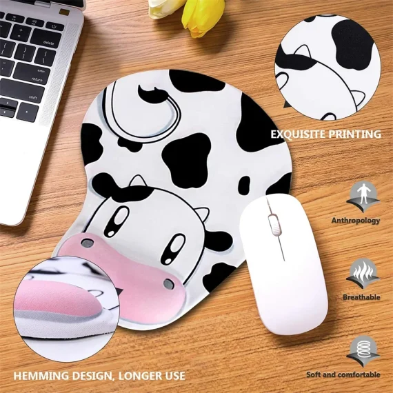 Cow Mouse Pad with Wrist Support Ergonomic Design 1 | PricZone