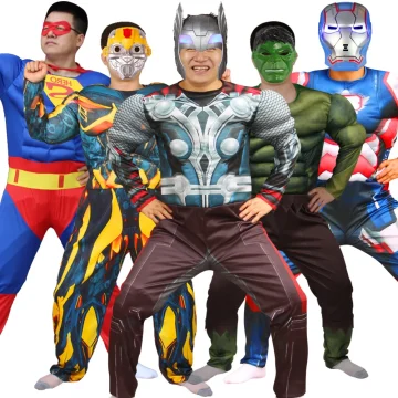 Movie Anime Muscle Superhero Costume with Mask 1