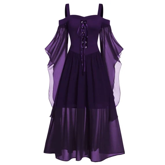 Plus Size Gothic Halloween Witch Cosplay Costume Dress 3 | PricZone