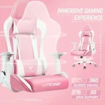 Kawaii Pink Gaming Chair for Girls Ergonomic High Back 5 | PricZone