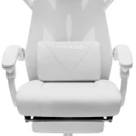 Ergonomic Gaming Chair with Footrest Mesh Back White 1 | PricZone