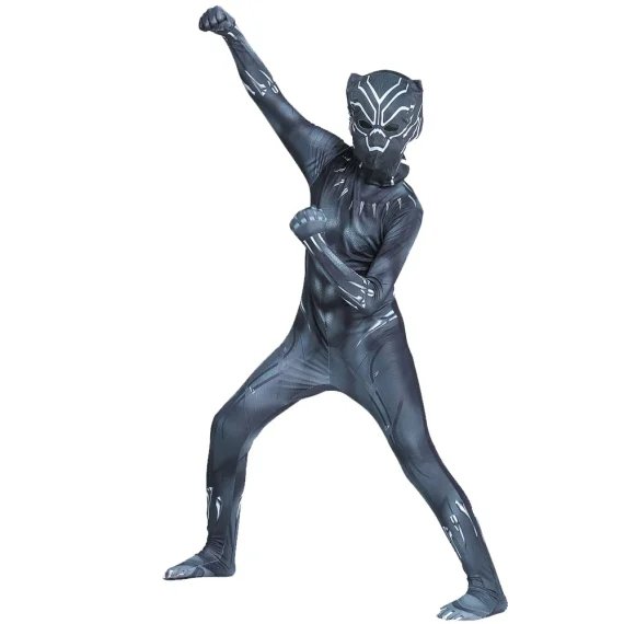 Boys Black Panther Superhero Tights Cosplay Set 4 | PricZone