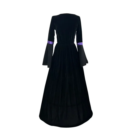 Plus Size Gothic Witch Costume Purple Maxi Dress 5 | PricZone