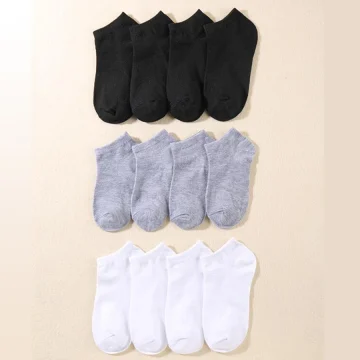 Solid Color Low Cut Boat Socks - 12 Pairs 2