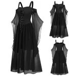 Plus Size Gothic Halloween Witch Cosplay Costume Dress 5 | PricZone