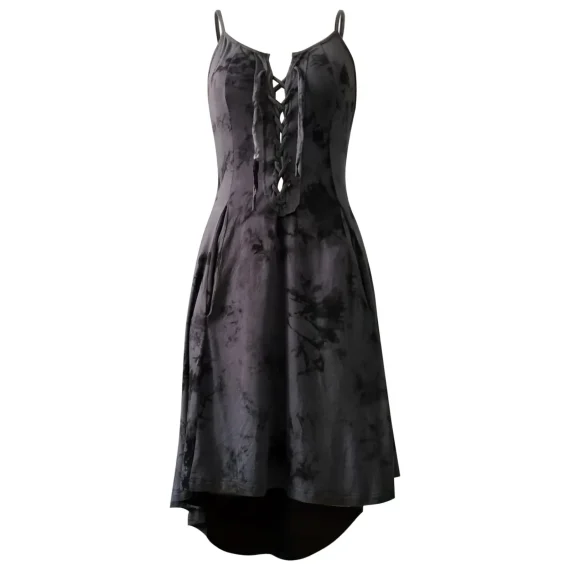 Plus Size Gothic Witch Lace Up Halloween Costume Dress 4 | PricZone