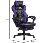 Purple Gaming Chair with Footrest Reclining High Back 3 | PricZone