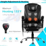 Ergonomic Reclining Massage Office Chair with Footrest 4 | PricZone