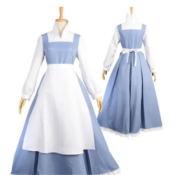 Belle Blue Maid Dress Cosplay Costume 2 | PricZone