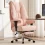 Wide Seat Office Chair 400lbs with Foot Rest – Pink