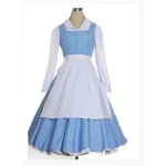 Belle Blue Maid Dress Cosplay Costume 4 | PricZone