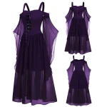 Plus Size Gothic Halloween Witch Cosplay Costume Dress 4 | PricZone