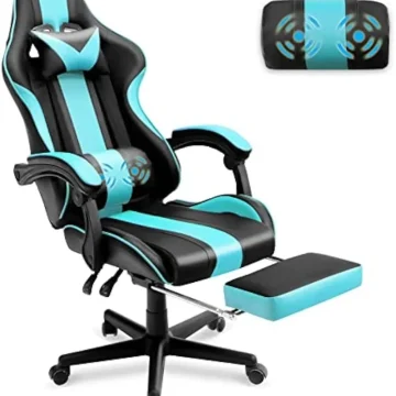 Ergonomic Blue Gaming Chair with Footrest 1 | PricZone