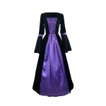 Plus Size Gothic Witch Costume Purple Maxi Dress 3 | PricZone