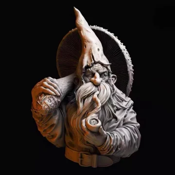 Dwarf Elf Resin Model Bust Unpainted Kit 1-10 Scale 1