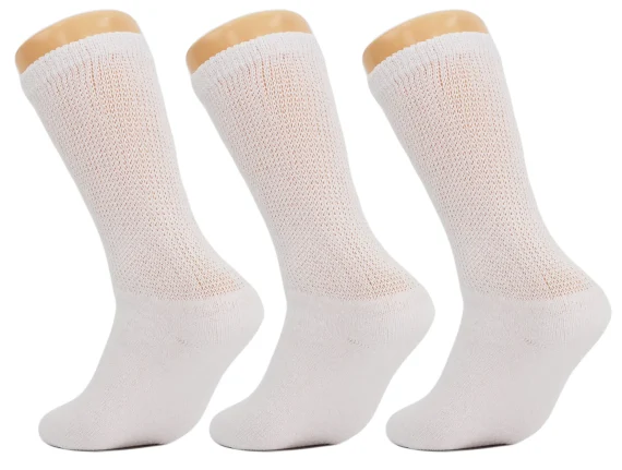 Diabetic Loose Fit Crew Socks Non Binding 3 Pairs 2 | PricZone