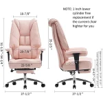 Wide Seat Office Chair 400lbs with Foot Rest Pink 6 | PricZone