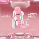 Kawaii Pink Gaming Chair for Girls Ergonomic High Back 4 | PricZone