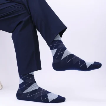 Mens Large Argyle Crew Socks - 5 Pairs 2