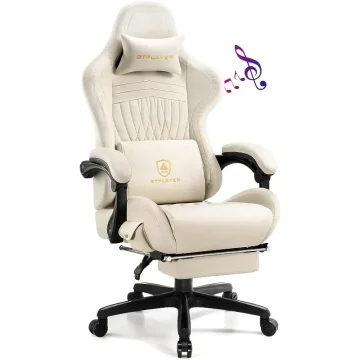 GTPLAYER Ivory Leather Gaming Chair for Computer Setup 1 | PricZone