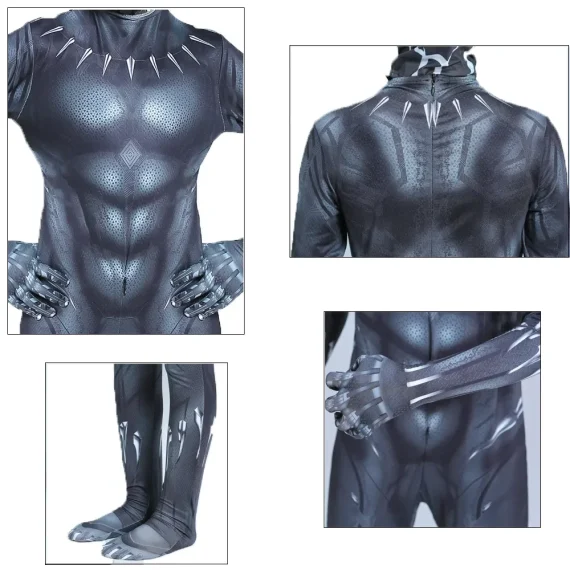 Boys Black Panther Superhero Tights Cosplay Set 3 | PricZone