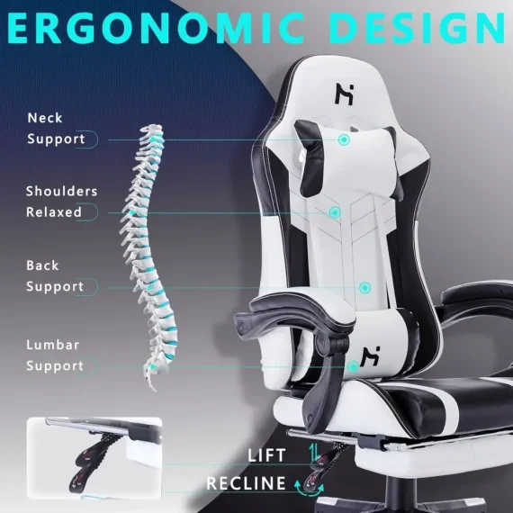 Ergonomic Gaming Chair with Lumbar Support and Headrest 5 | PricZone