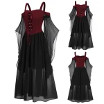 Plus Size Gothic Halloween Witch Cosplay Costume Dress 6 | PricZone