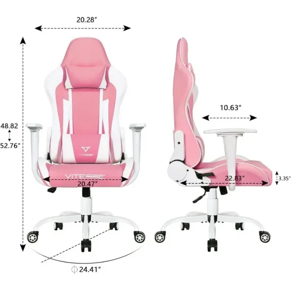 Kawaii Pink Gaming Chair for Girls Ergonomic High Back 3 | PricZone