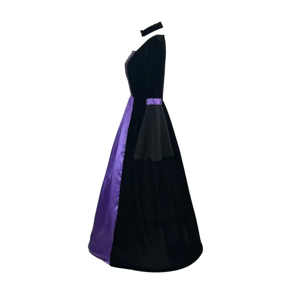 Plus Size Gothic Witch Costume Purple Maxi Dress 4 | PricZone