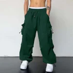 Oversized Cargo Pants with Woven Pockets 5 | PricZone