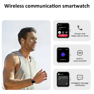 IOWODO Smart Watch with Bluetooth Calling and 1.85-inch HD Touch 2