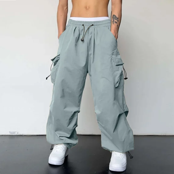 Oversized Cargo Pants with Woven Pockets 1 | PricZone