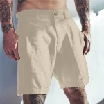 Linen Short Boardshorts Slim Fit Elastic Waist Beach Shorts 4 | PricZone