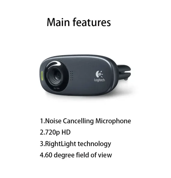 Logitech C310 HD Webcam 720p 5MP for Video Conferencing 3 | PricZone